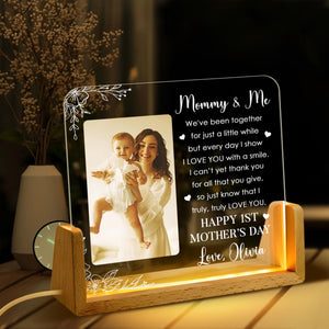 Mommy & Me Custom Photo - Personalized Desk Name Plate - First Mothers Day Gift, Expecting Mom Gift, New Mom Gift
