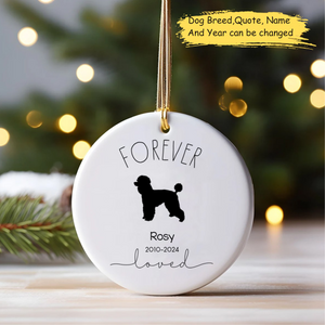 Custom Dog Breed Memorial Ornament, Dog Memorial Christmas Ornament, Loss of Pet Gift, Personalized Gift Ceramic Ornment, Loss of Dog,Pet Memorial Keepsake