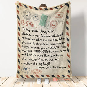 Gift For Granddaughter Blanket, Grandma To Granddaughter Love Letter Fleece Blanket