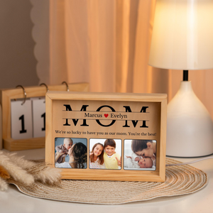 Mom We Love You Custom Photo - Personalized Photo Light Frame - Gift for Mom Custom Picture, Gift from Kids