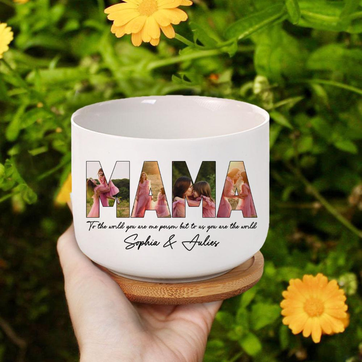 Mama Custom Photo With Message - Personalized Plant Pot - Gift For Mom, Mother's Day, Birthday Gift