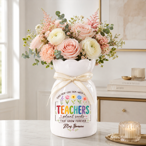 Plant Seeds That Grow Forever - Personalized Custom Ribbon Tie Flower Vase