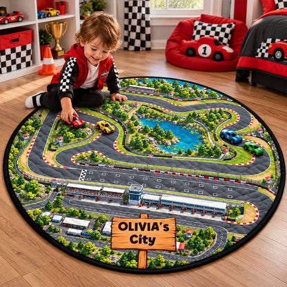 Car Racing Game - Personalized Quilted Mat