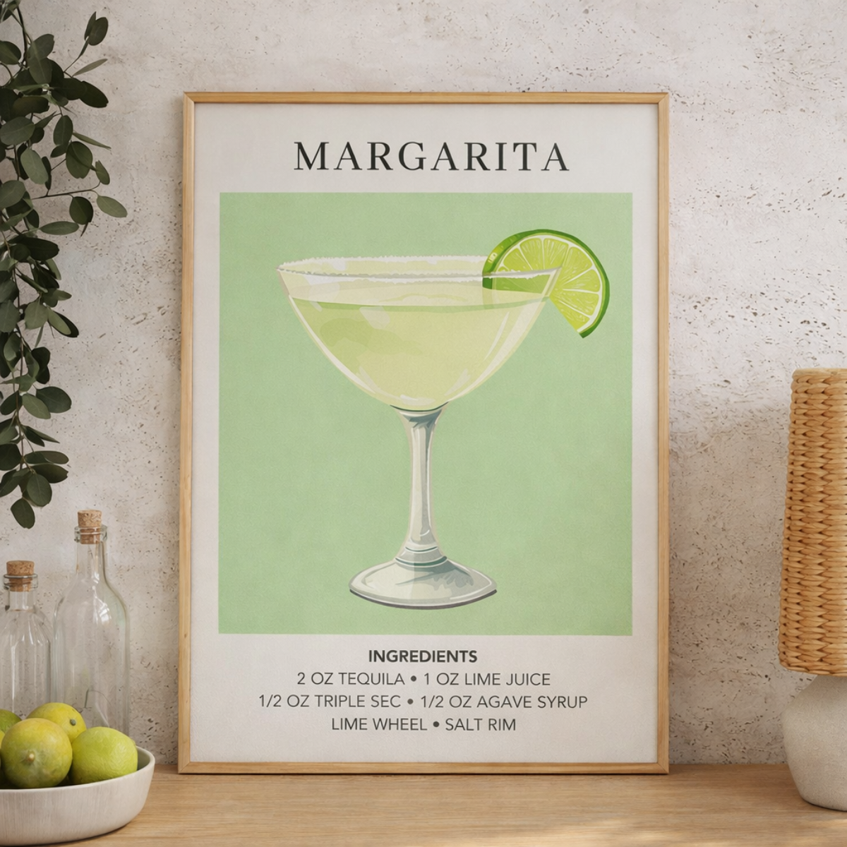 Trendy Cocktail Drink Art, Wal Decor Poster Canvas, Wedding Party Signature Drink Sign, Bar Wall Decor, Minimalist Elegant Sophisticated Retro Art Piece