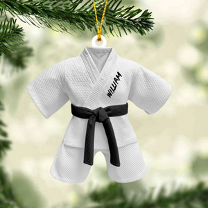 Kid Karate Uniform Personalized Christmas Ornament, Gift For Karate Boy Girl