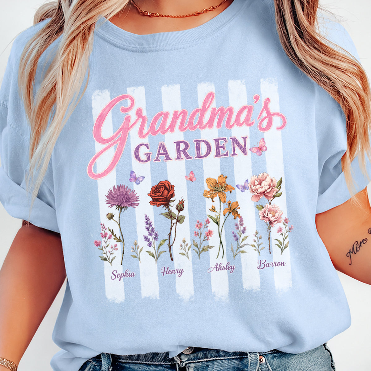 Grandma's Garden Preppy Stripe - Personalized Shirt - Trendy Summer Tee for Grandma 1_cf3bb6f1-94d7-454f-83f4-60335cf82221.jpg