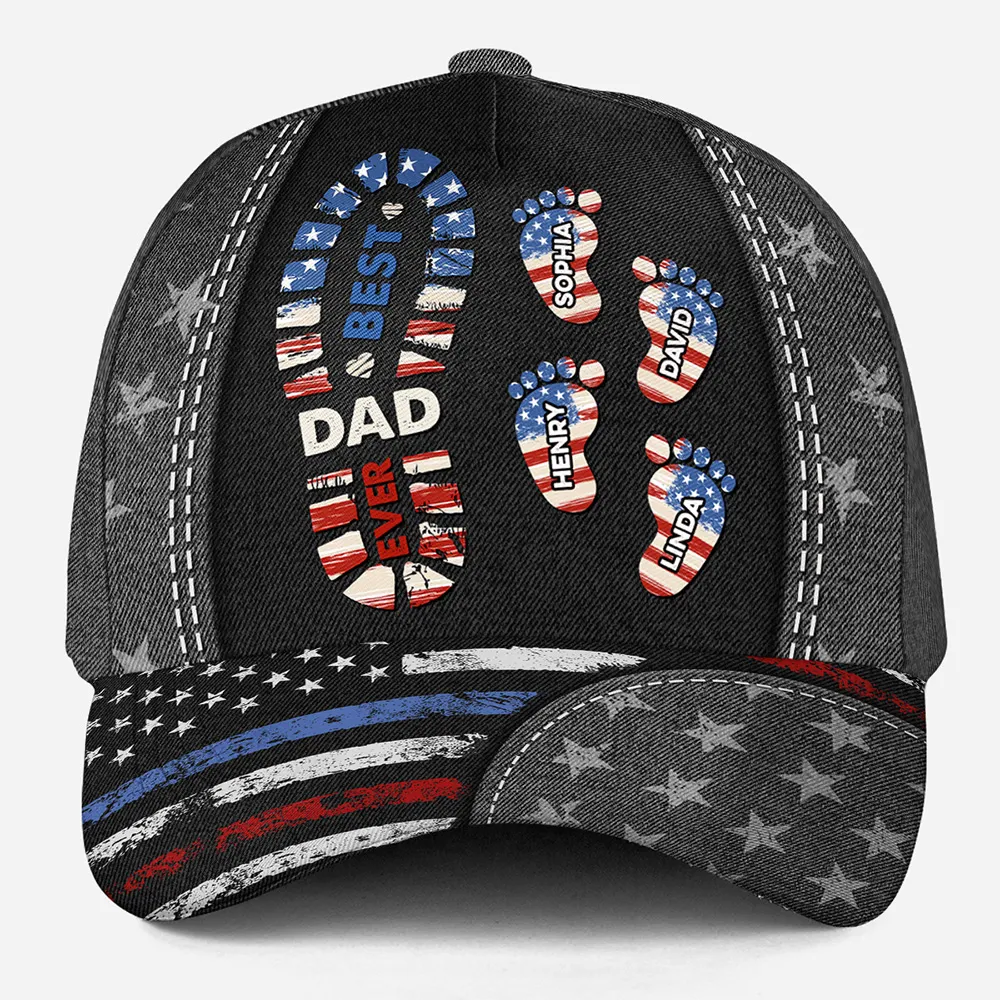 Best American Dad Ever - Personalized Classic Cap - Gift For Grandfather, Dad, Father's Day, Birthday Gift Idea