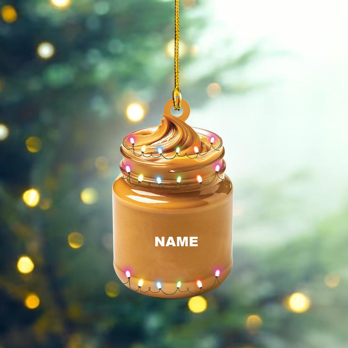 Personalized Peanut Butter Ornament, Peanut Butter Christmas Decor, Peanut Butter Car Decor, Xmas Peanut Butter Lover Gift
