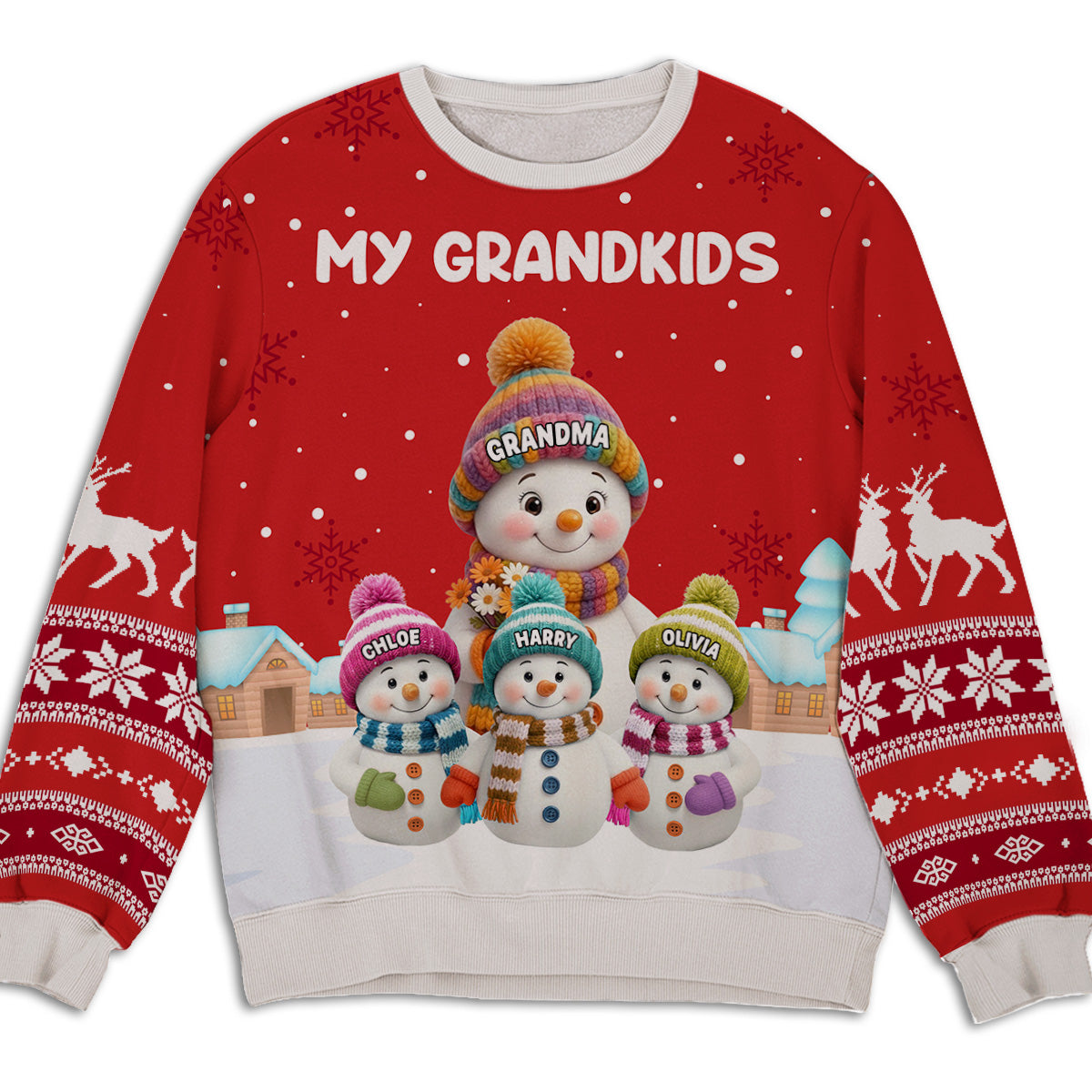 Grandkids Knitting - Personalized Ugly Sweater - Christmas Gift For Mom, Grandma