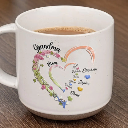 Celebrate Her Journey From Mom To Grandma - Personalized Pottery Mug - Gift For Mom, Grandma, Mother's Day, Birthday Gift