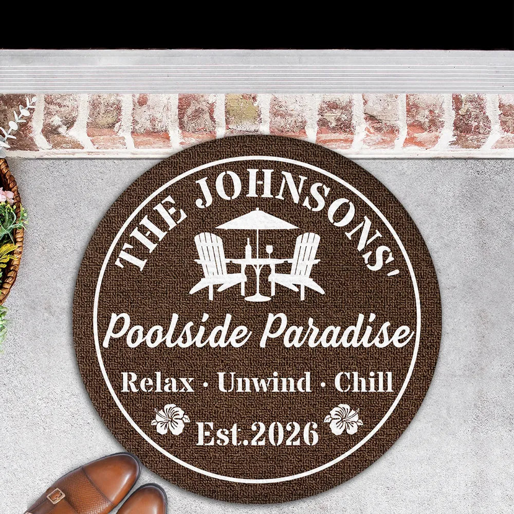 Welcome To Our Backyard Oasis - Personalized Custom Doormat - Summer Gift For Family, Backyard Decoration