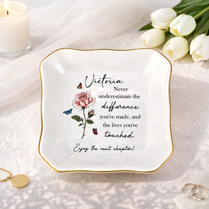 Personalized Retirement Ring Dish, The Difference You Have Made, Retirement Gift for Women, Coworker Farewell