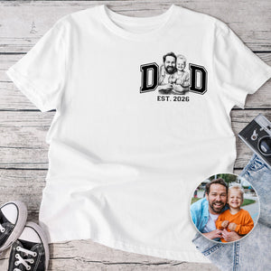 Custom Photo Pencil Sketch New Dad New Mom - Personalized T Shirt
