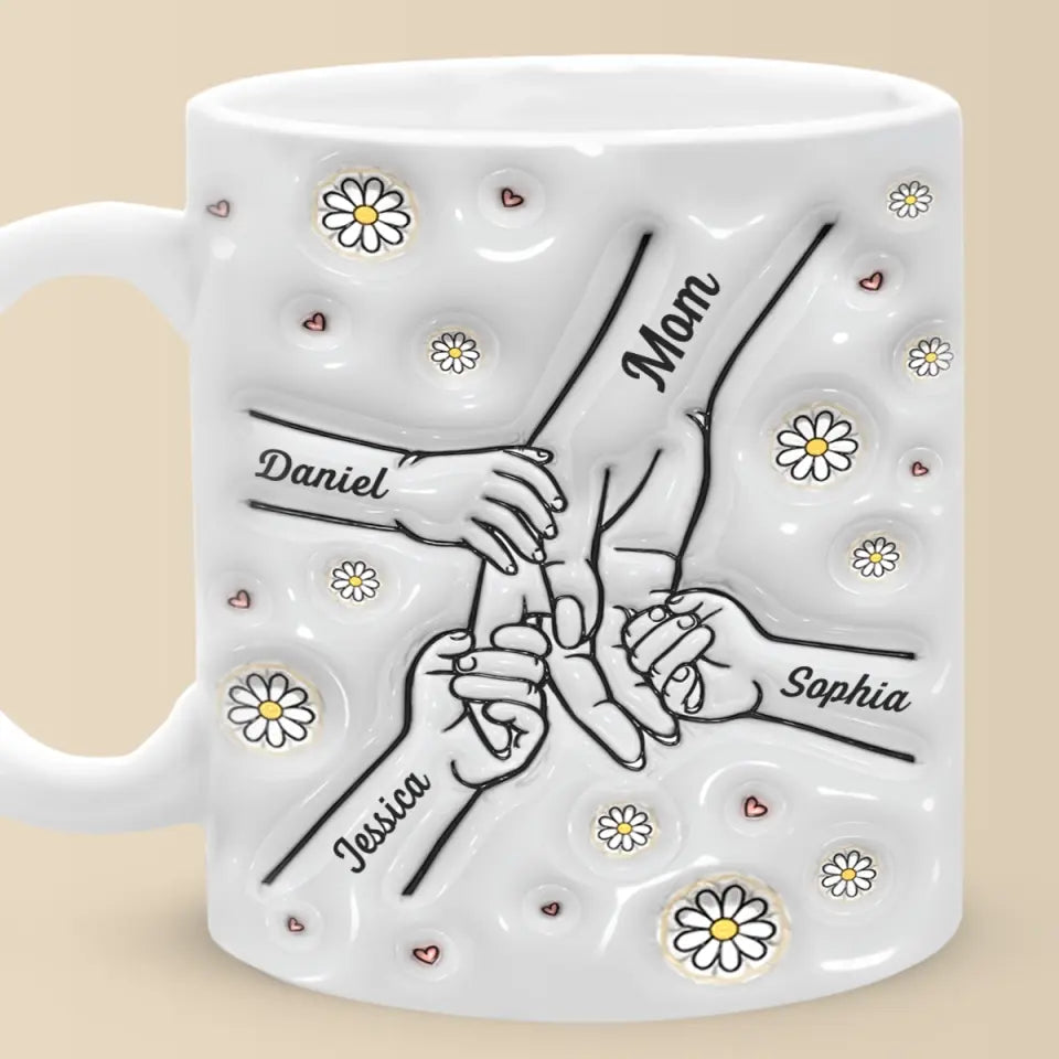 Mom And Kids Hold Hand - Personalized 3D Inflated Effect Printed Mug - Gift For Mother 1_1ba99918-8c25-4145-8e2c-aa6f3015e520.jpg?v=1713947901