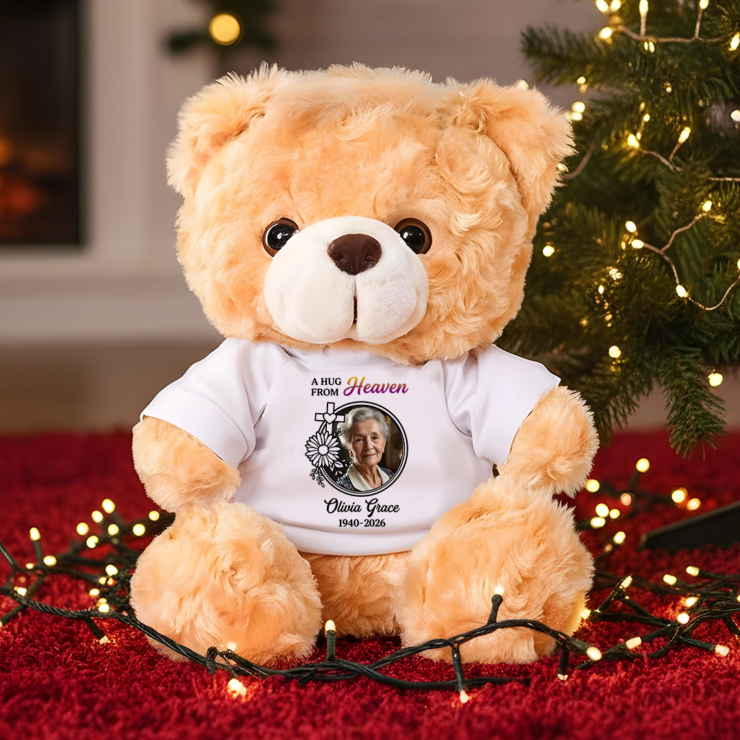 Hug From Heaven Memorial Christian- Personalized Memorial Teddy Bear