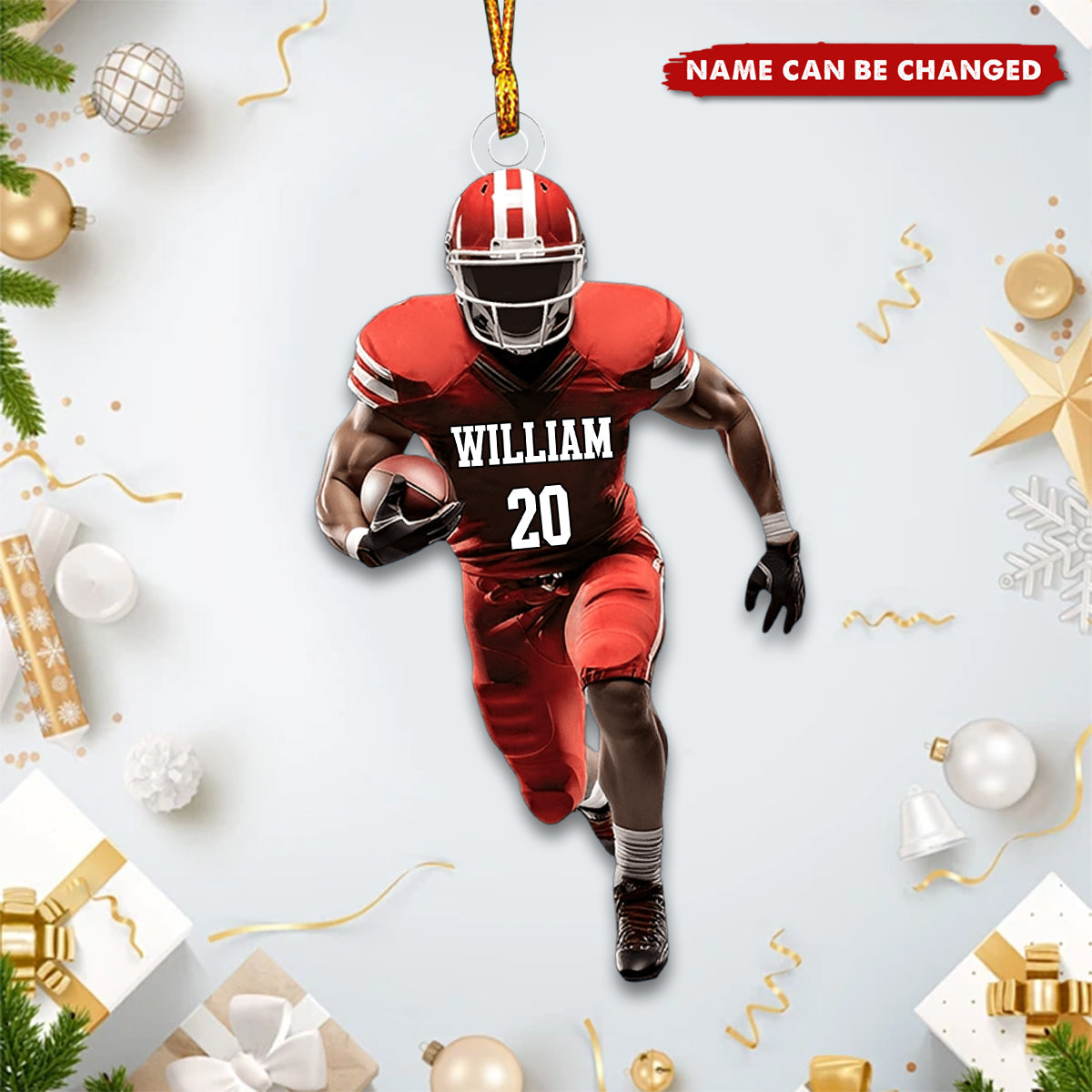 Personalized American Football Player Ornament, Gift For American Football Player
