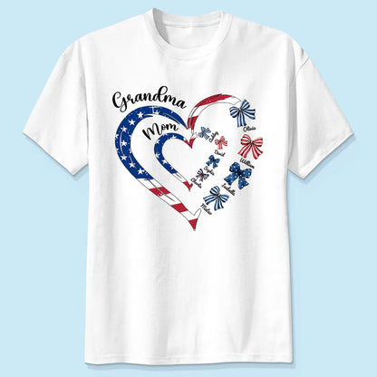 4th Of July First Mom Now Grandma Bow - Personalized Apparel - Independence Day, 4th Of July Gift For Mom