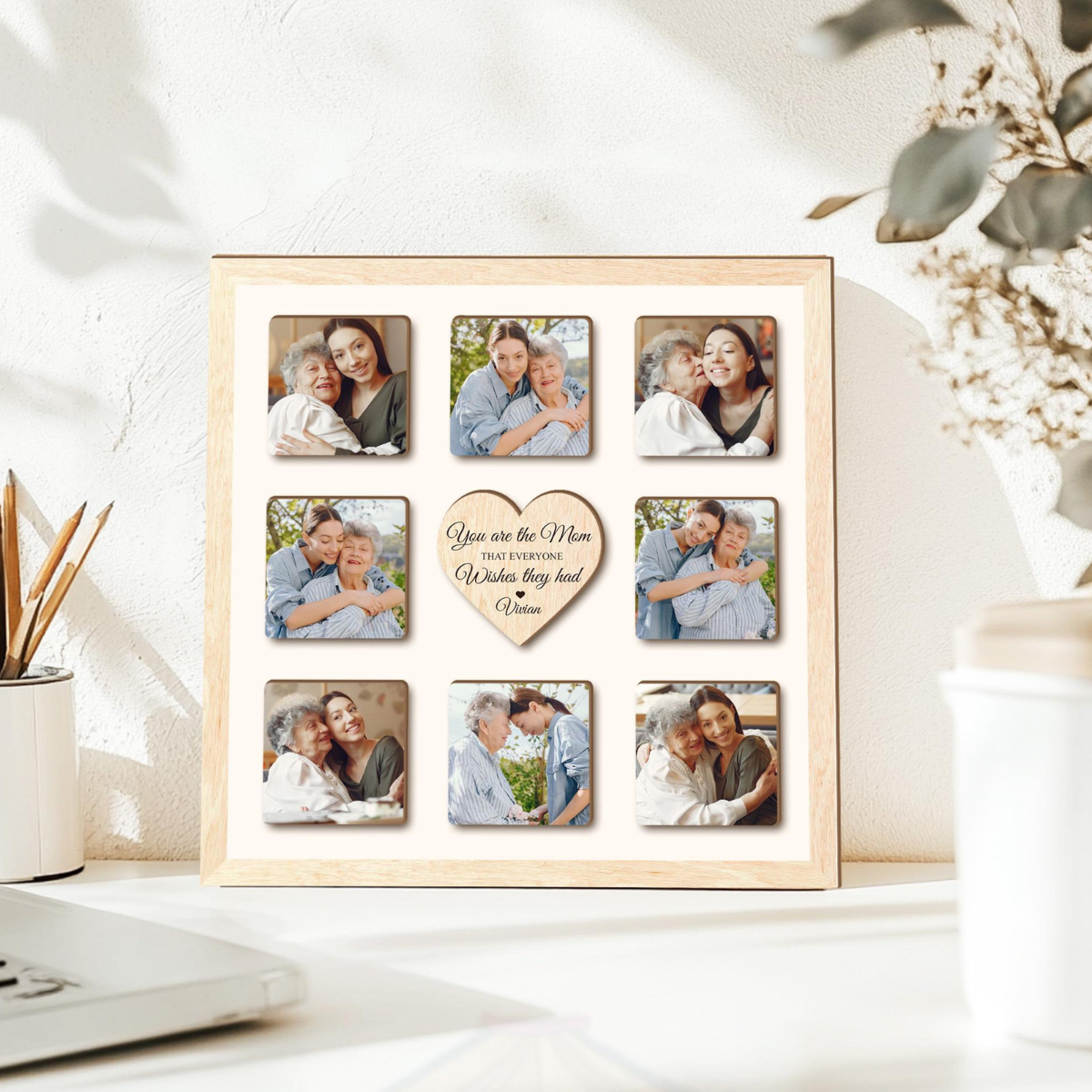 Personalized Mom Photo Collage Sign, Custom Mother's Day Sign, Mom Gift From Daughter, Mom Birthday Gift, Gift For Mom