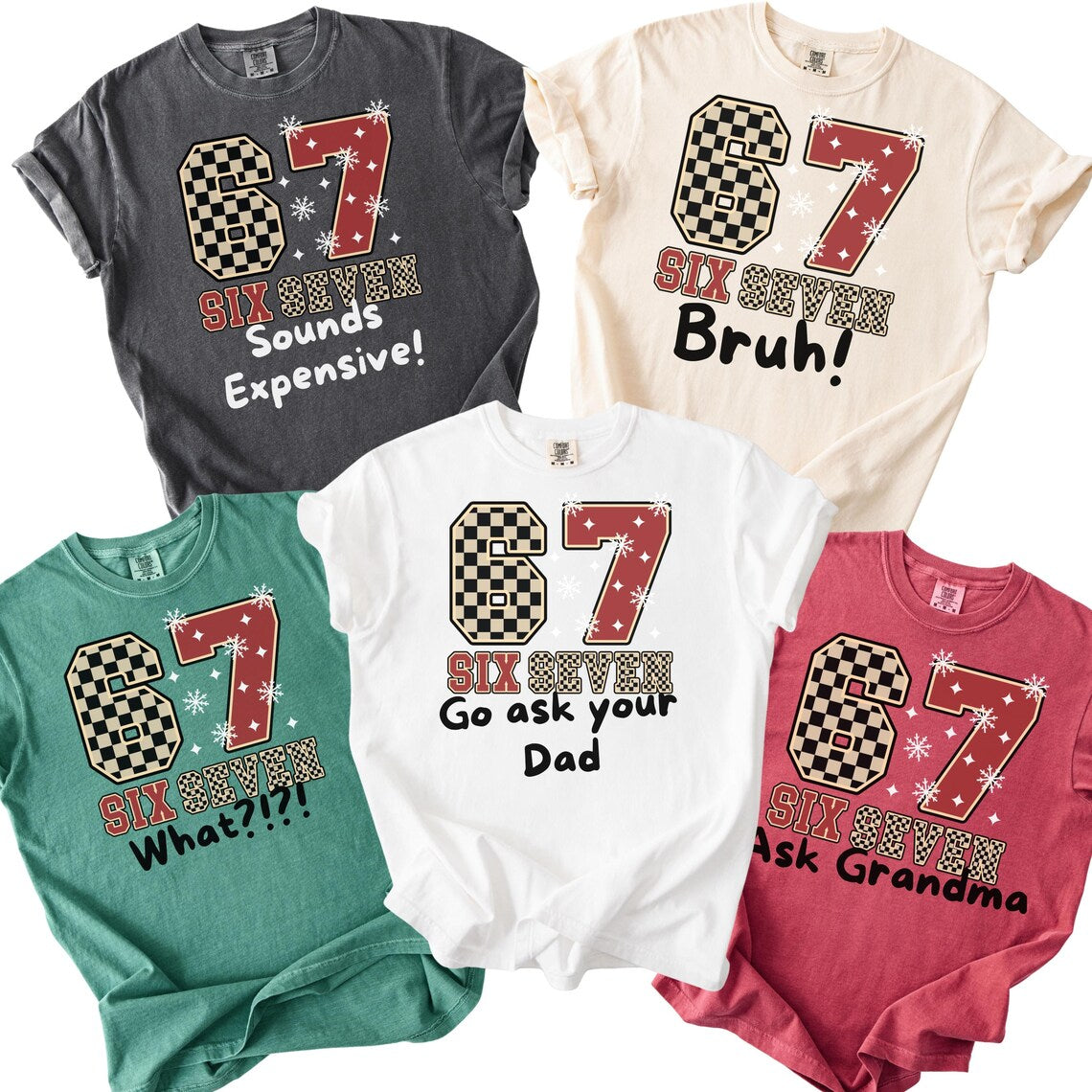 Funny six seven Family Christmas Pajama, 6 7 Matching Holiday Apparel for the Whole Family