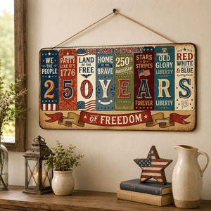Custom USA 250th Anniversary Cut Metal Sign, Patriotic 1776-2026 Personalized Patriot Gift, 4th Of July Wall Art Decor