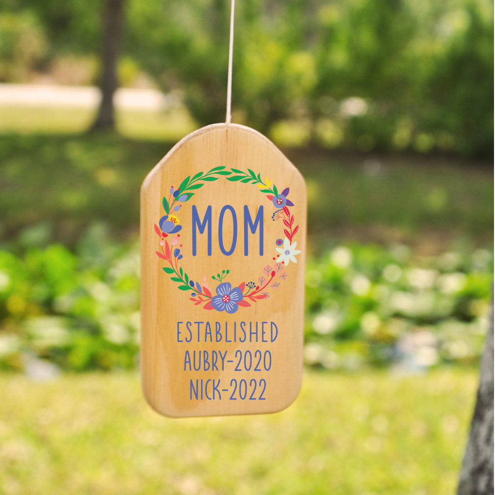 Mother Established Kid's Year - Personalized Windchime - Gift For Mom, Mother's Day, Birthday Gift