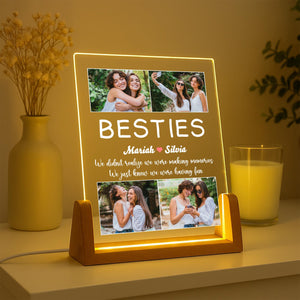 Personalized Bestie Photo Collage Night Light, Custom Friendship Gift, Custom Your Bestie Photo, Gift For Friend, Soul Sister
