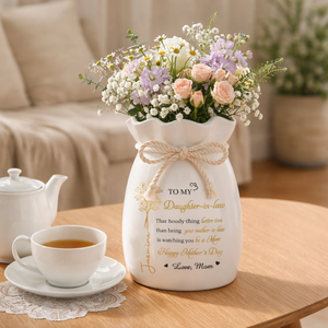 To My Daughter Watching You Being A Mom - Personalized Flower Vase With Ribbon - Gift For New Mom, Gift For Daughter, Mother's Day Gift