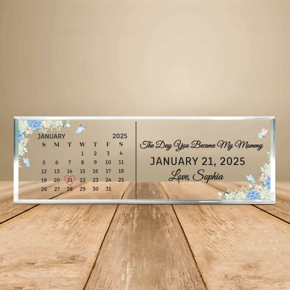The Day You Became My Mommy - Personalized Name Plate - Gift For New Mom, Mother's Day, Birthday Gift