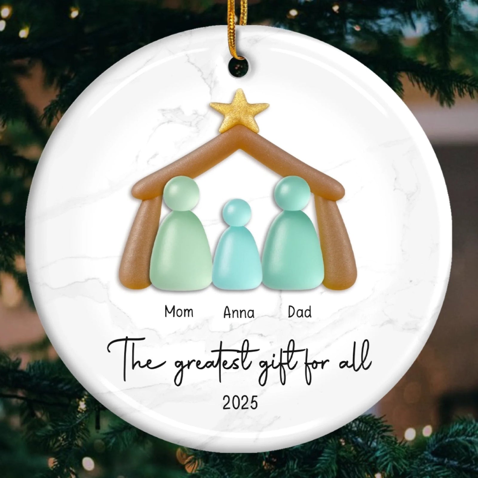The Greatest Gift For All Sea Glass Family - Personalized Ornament - Christmas Gift For Family