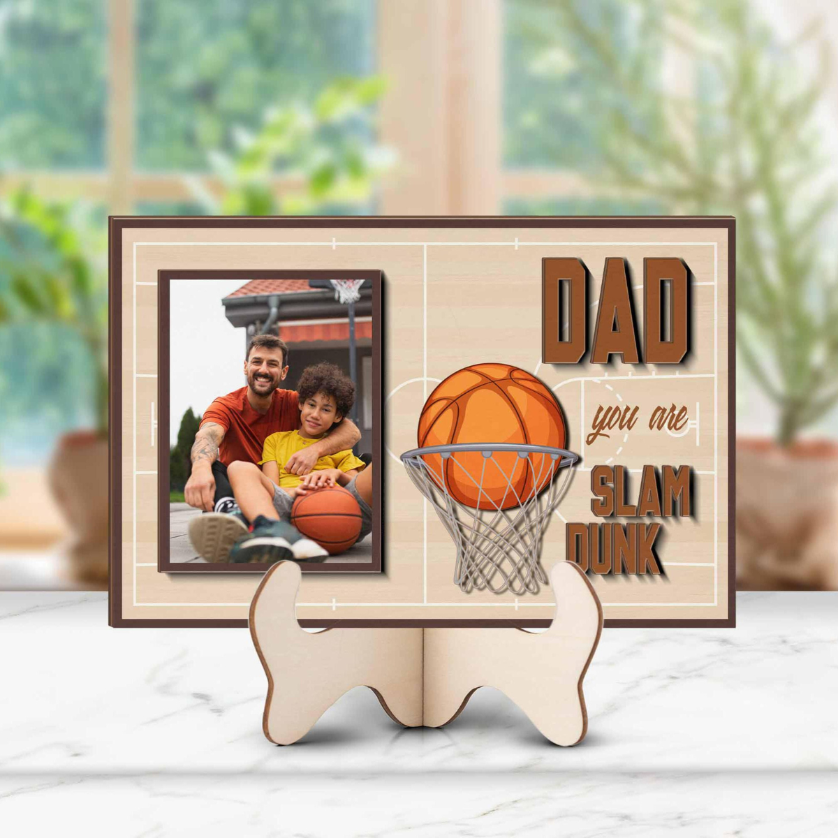 Basketball Dad Wooden Sign, Dad You Are Slam Dunk, Father Son Gift, Father's Day Gift, Basketball Sign
