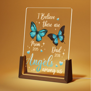 I Believe There Are Angels Among Us - Personalized 3D LED Light Wooden Base - Gift For Mom, Mother's Day Gift