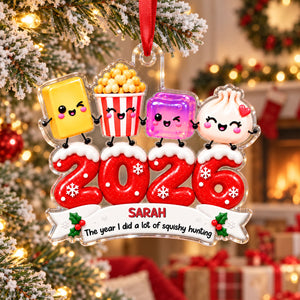 The Year I Did A Lot Of Squishy Hunting 2D Flat - Personalized Acrylic Ornament - Squishy Lover Christmas Keepsake 2026
