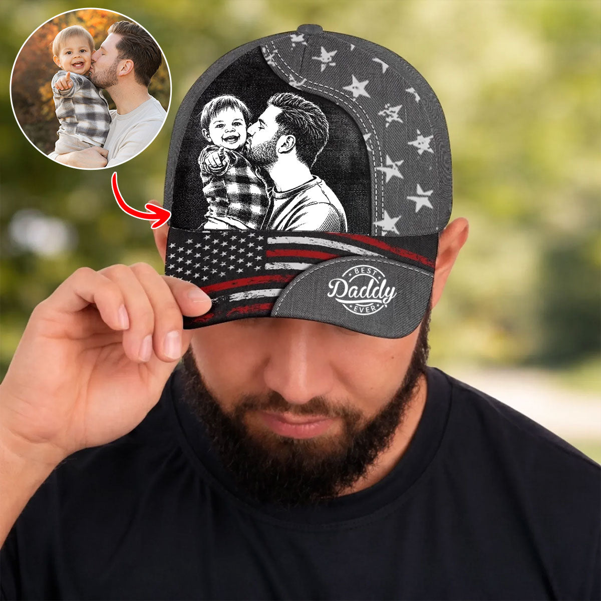 Custom Photo Cap - Personalized Father's Day Birthday Gifts For Dad, Grandpa - Forever Proud Of You