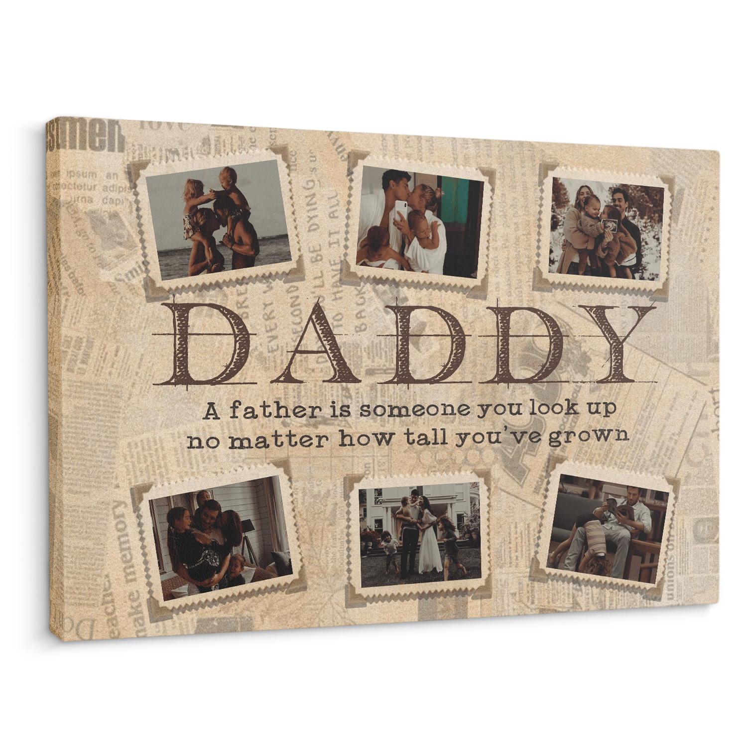 A Father Is Someone You Look Up - Personalized Canvas - Gift For Dad, Father's Day, Birthday Gift