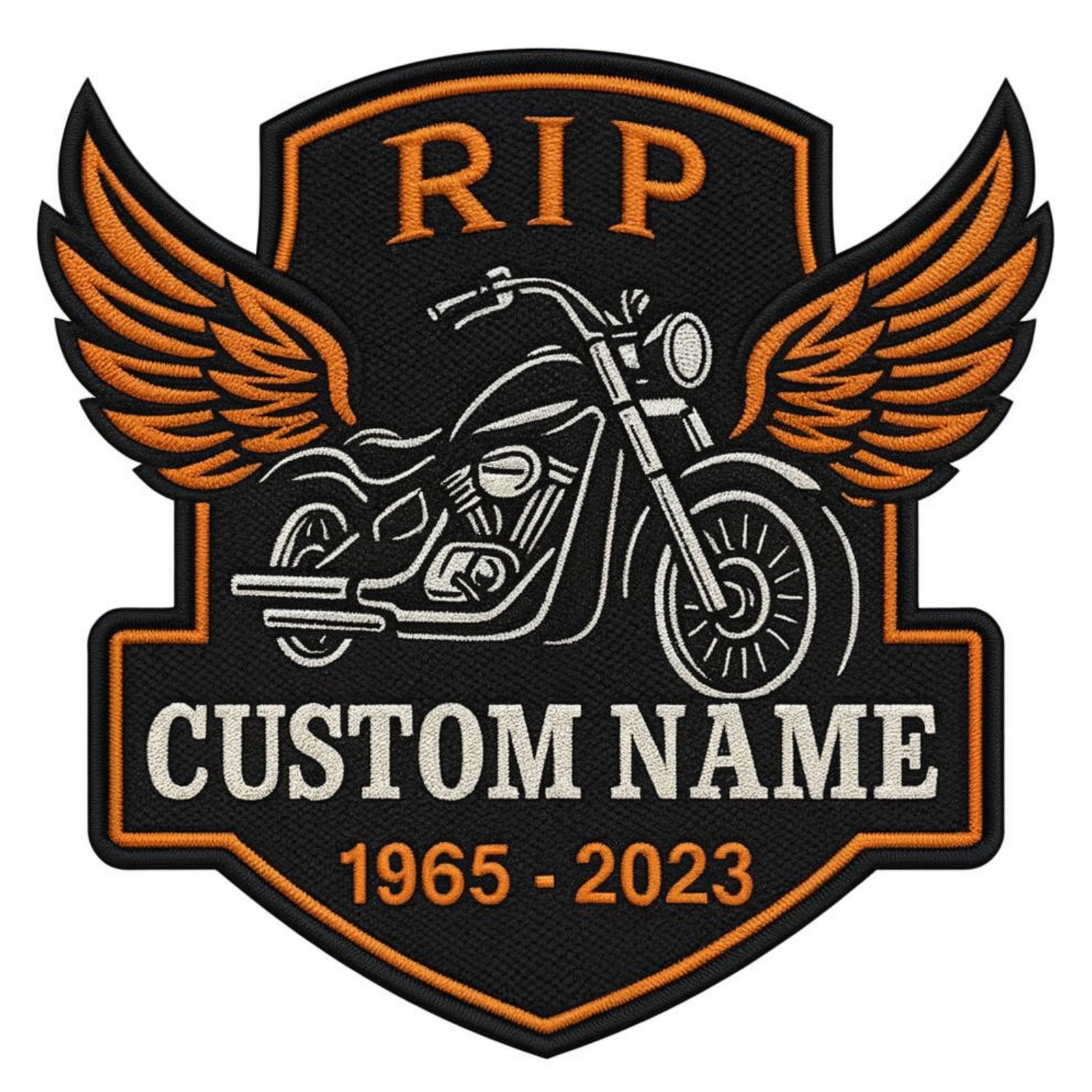 Biker Memorial Patch, RIP Patches for Vest, Custom Biker Patches, Iron on Rest In Peace Patch