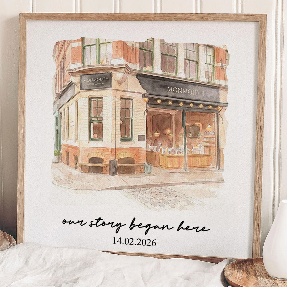 Custom Watercolor Venue Portrait - Personalized Picture Frame