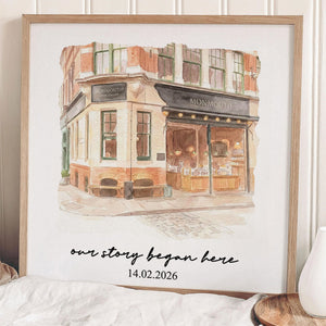 Custom Watercolor Venue Portrait - Personalized Picture Frame