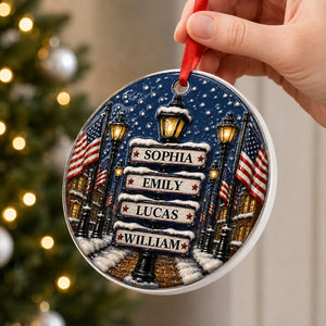 Winter Family Names Lamp Post Signs - Real 3D Raised Ornament