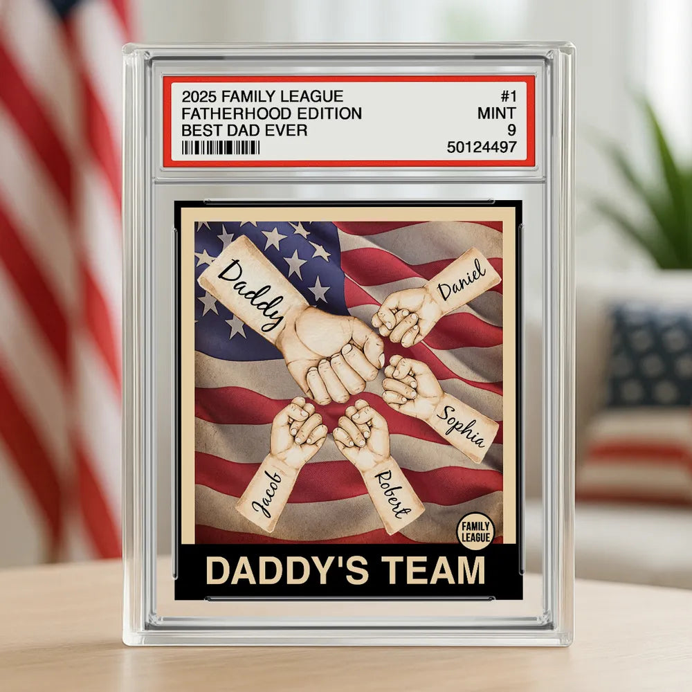 American Daddy's Team Dad Family League - Personalized Acrylic Plaque - Gift For Dad, Father's Day Gift