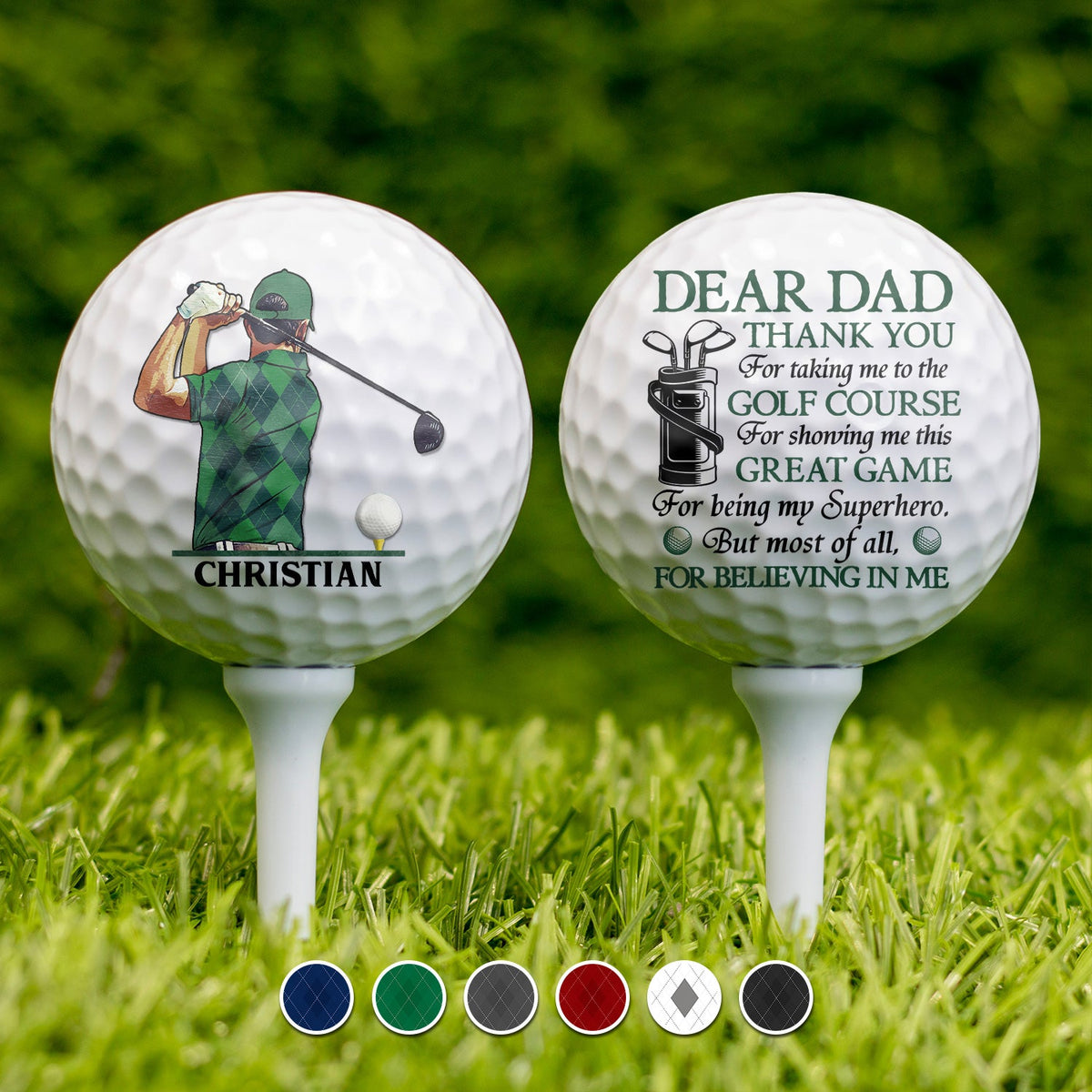 Dear Dad Thank You For Taking Me To The Golf Course - Personalized Golf Ball - Gift For Father, Golfer
