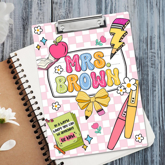 Custom Teacher Clipboard With Name, Personalized Teacher Gifts, Back To School Gift, Thank You Gift for Teacher, Teacher Appreciation Gift