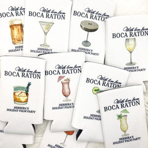 Personalized Travel Location Coastal Cocktail Bachelorette Can Cooler, Custom Can Cooler, Beach Bachelorette Party, Custom Party Favors