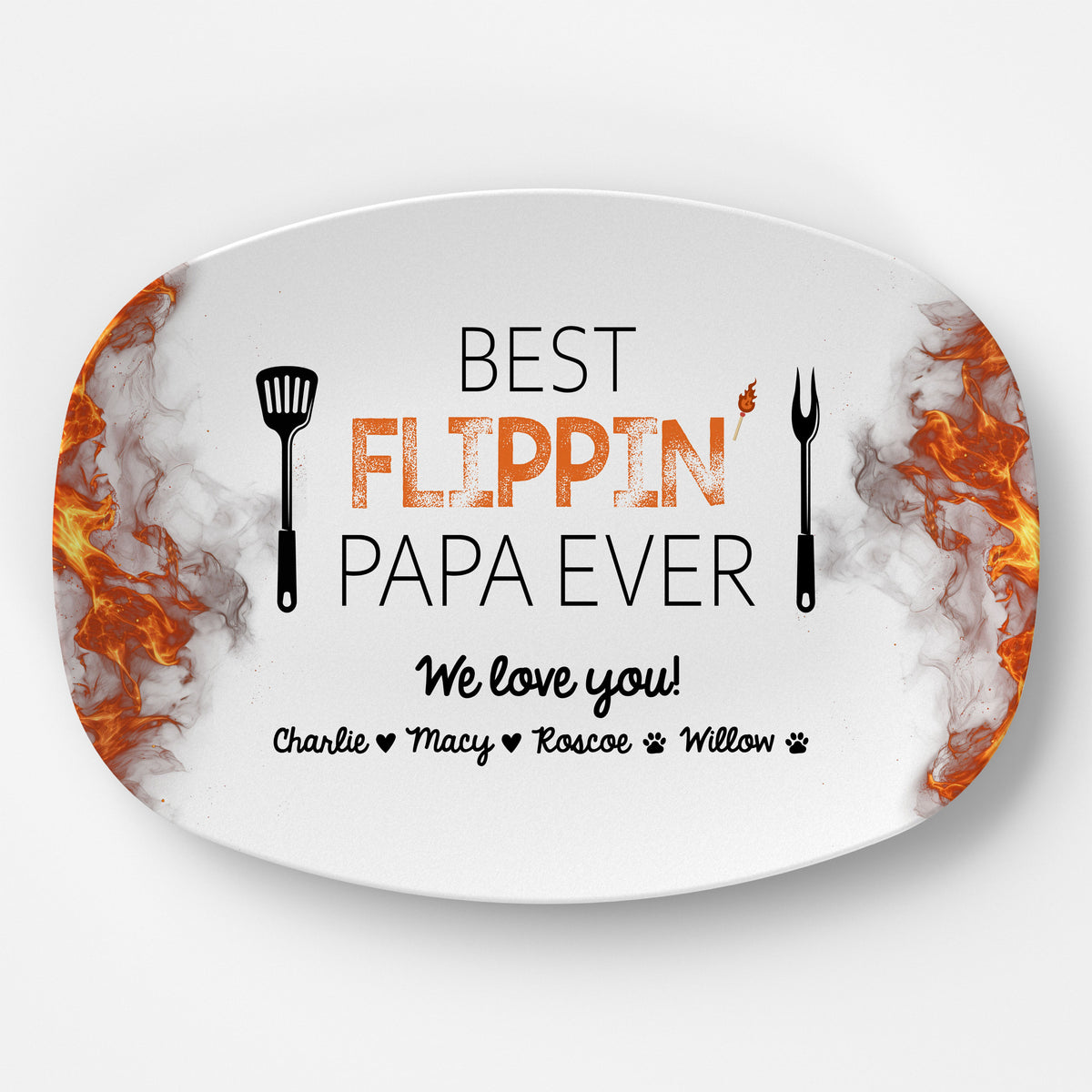 Best Flipping Dad Ever - Personalized Platter - Gift For Dad, Grandpa, Father's Day