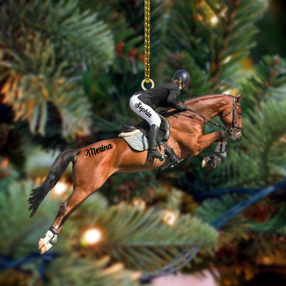 Equestrian Girl - Personalized Acrylic Ornament - Christmas Gift For Horse Lover