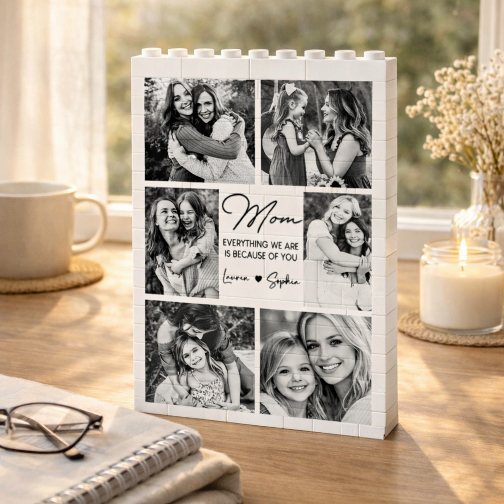 Custom Mom Photo Building Block, Custom Photo Brick Puzzle for Mom from Daughter, Happy Mother's Day Gift, Mom Birthday Gift, Mom Keepsake
