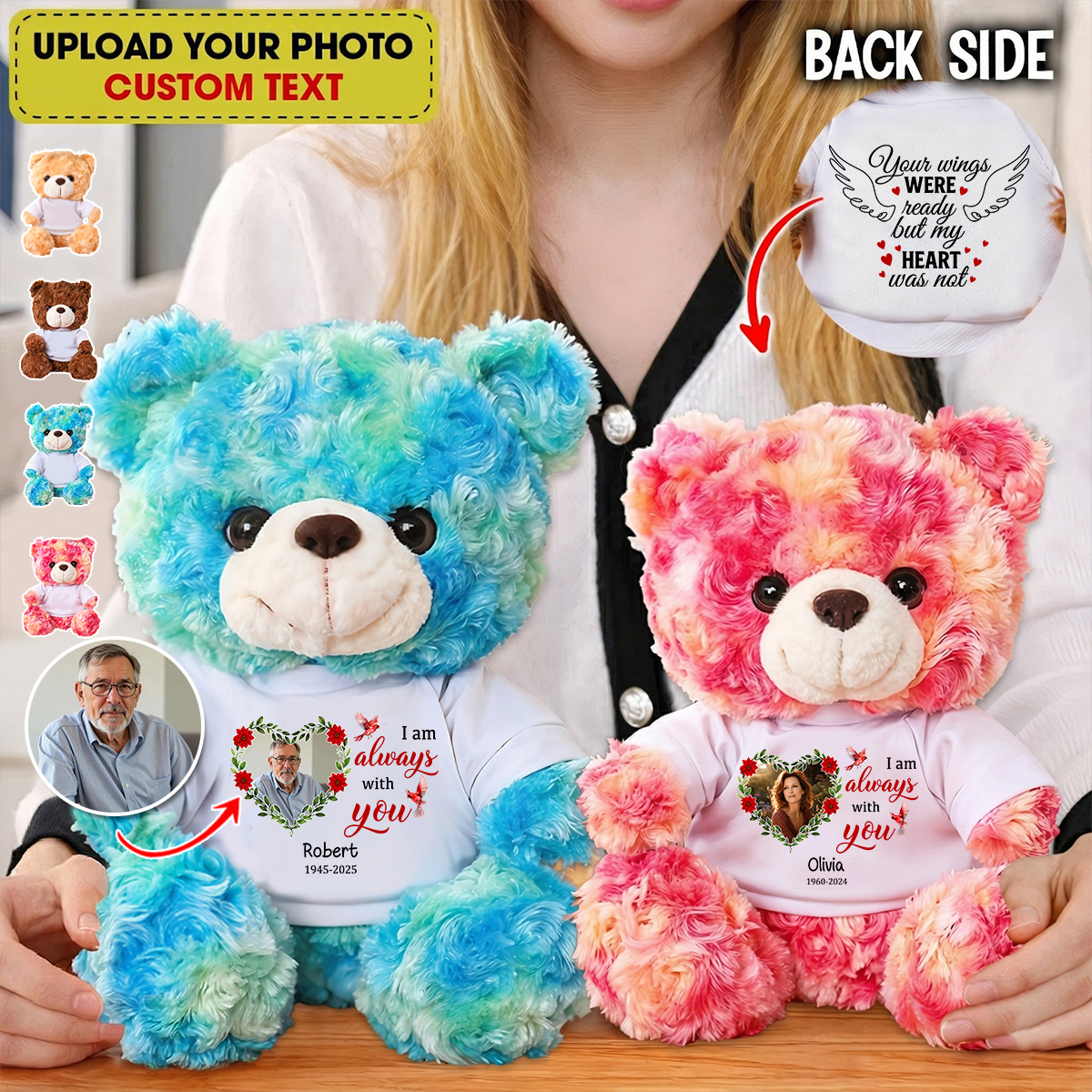 I Am Always With You Cardinal - Memorial Personalized Teddy Bear