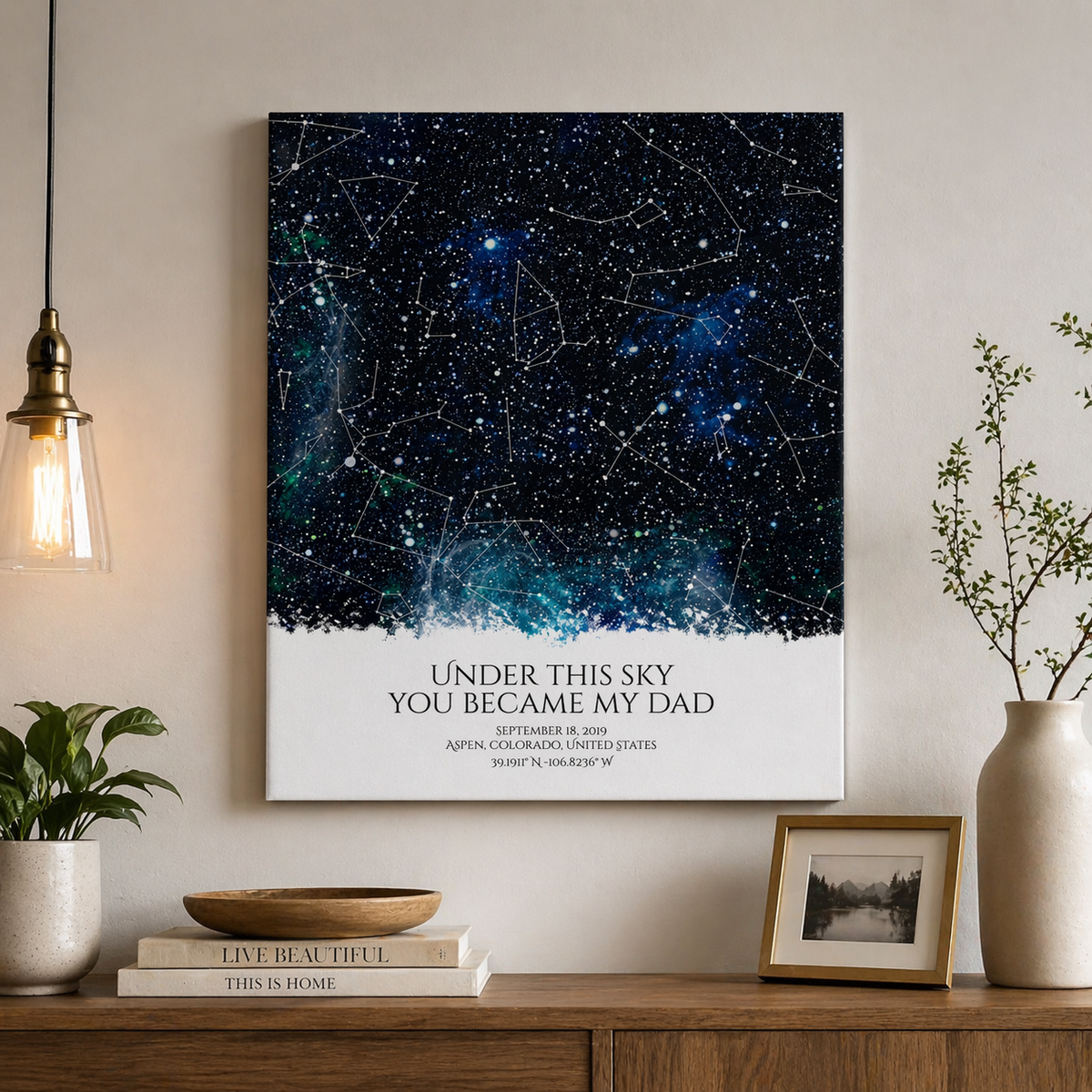 The Day You Became My Dad Star Map Fathers Day Gift Night Sky Print Daddy Daughter Gift First Father's Day Art Print Dad Birthday Gift