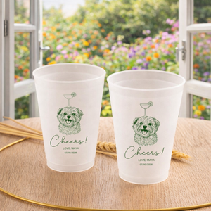 Custom Wedding Frosted Cups, Wedding Reception Favors, Modern Wedding Decor, Minimalist Wedding, Engagement Party, Wedding Monogram Cups