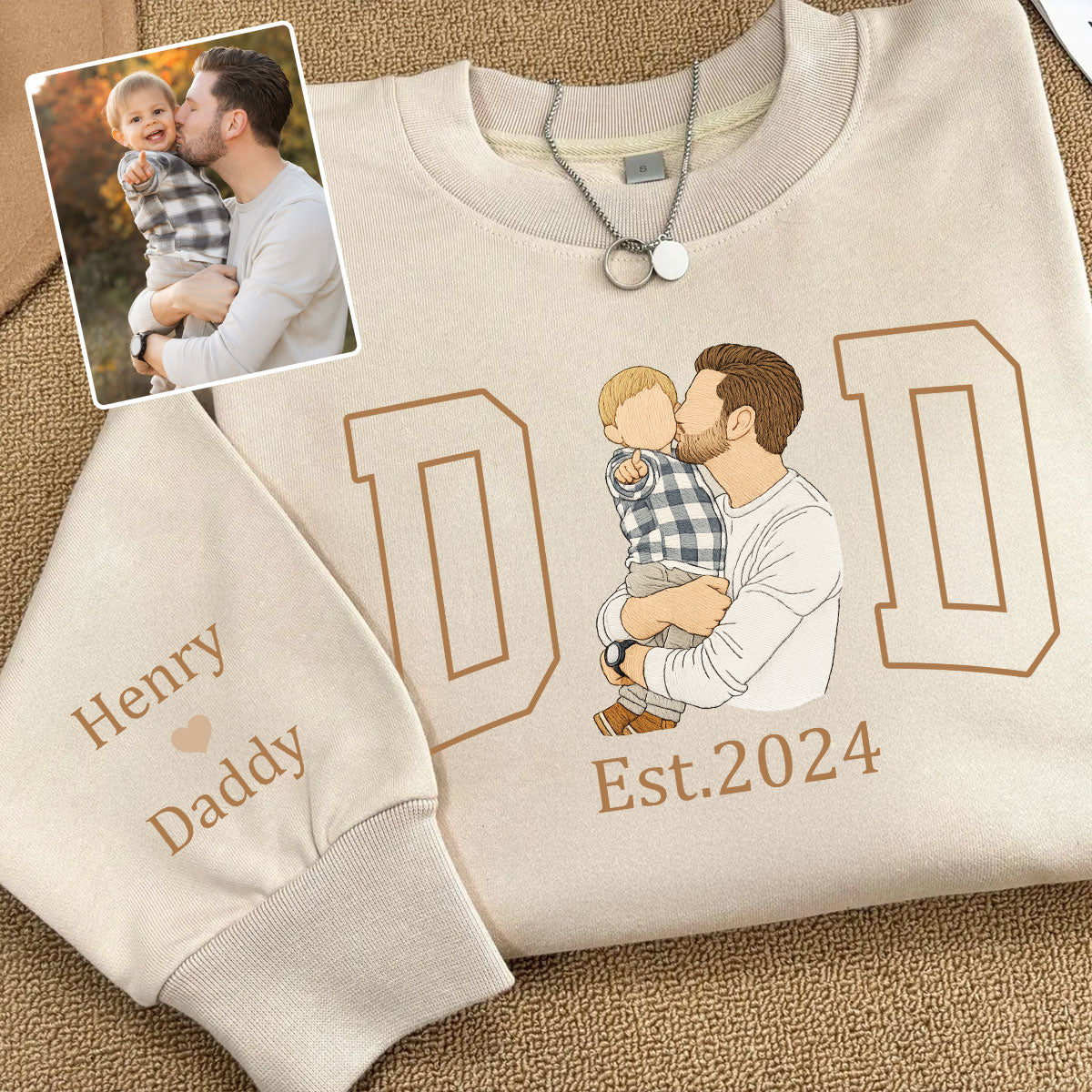 Our Story Since Personalized Father Embroidered Sweatshirt 1_e1708f40-dcfc-4d4b-bab4-51dae796e91a.jpg