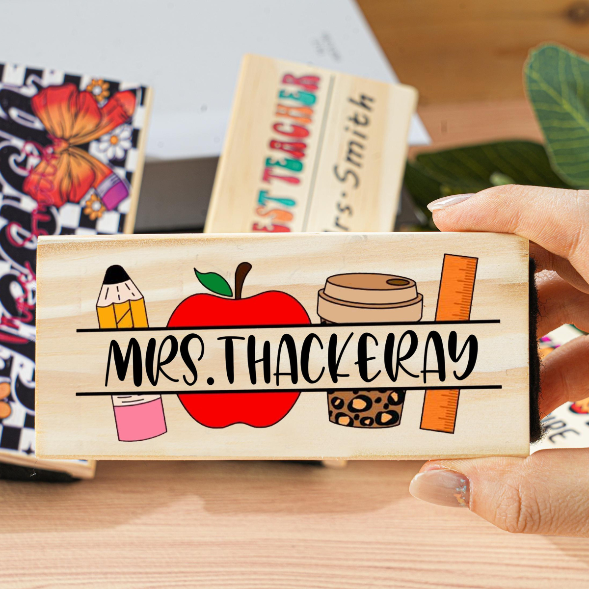 Custom Teacher Appreciation Gifts, Personalized Teacher Whiteboard Eraser, Chalkboard Eraser with Marker,Preschool Teacher Name gifts,Eraser